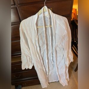 Eberjey Cream Linen Robe
